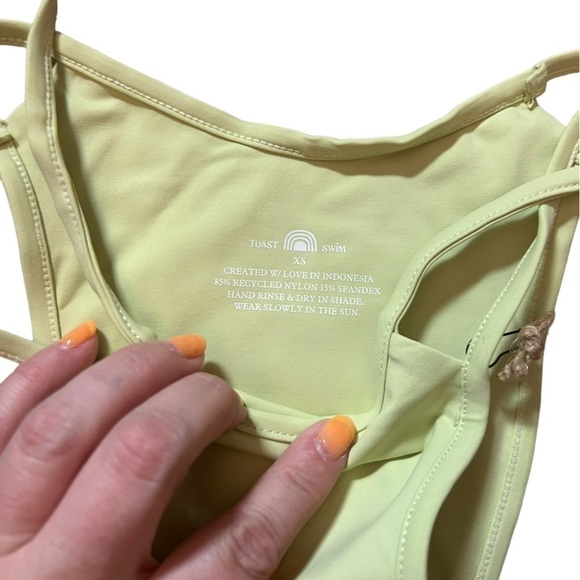 Toast Swim Grey Signature Open Side Bikini Bottom Lily Green Size XS NWT - Picture 3 of 6